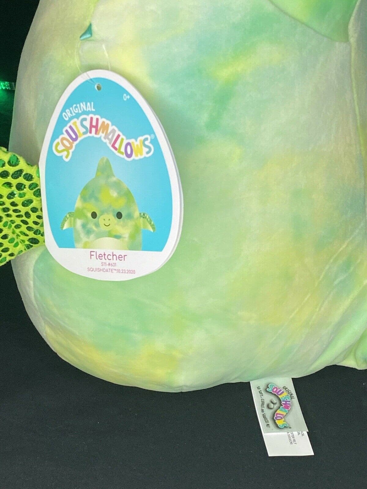 Squishmallow Fletcher The Pterodactyl 12” Green Tye Dye Dinosaur NWT HTF | Sweet Magnolia Charms.