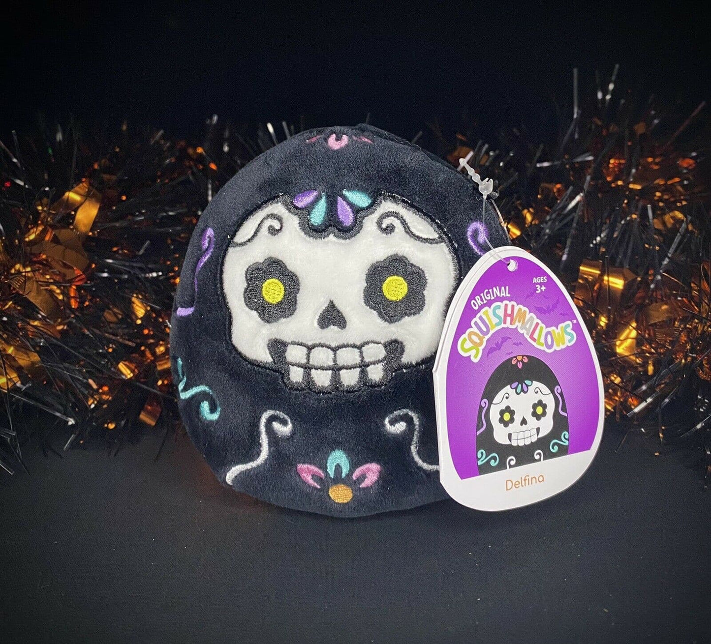 Squishmallow 4.5" Delfina the Sugar Skull | Sweet Magnolia Charms.