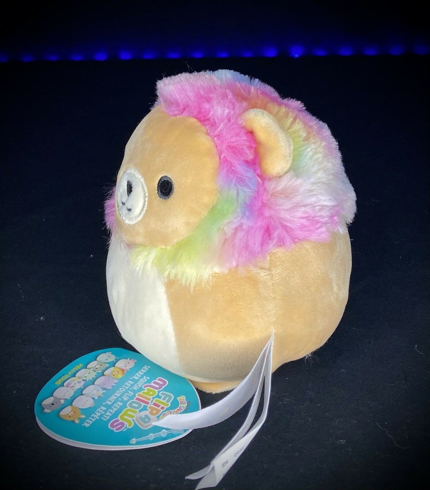 SQUISHMALLOW 5" FLIPAMALLOW LEONARD Rainbow Lion and LIV Teal Cheetah Plush | Sweet Magnolia Charms.