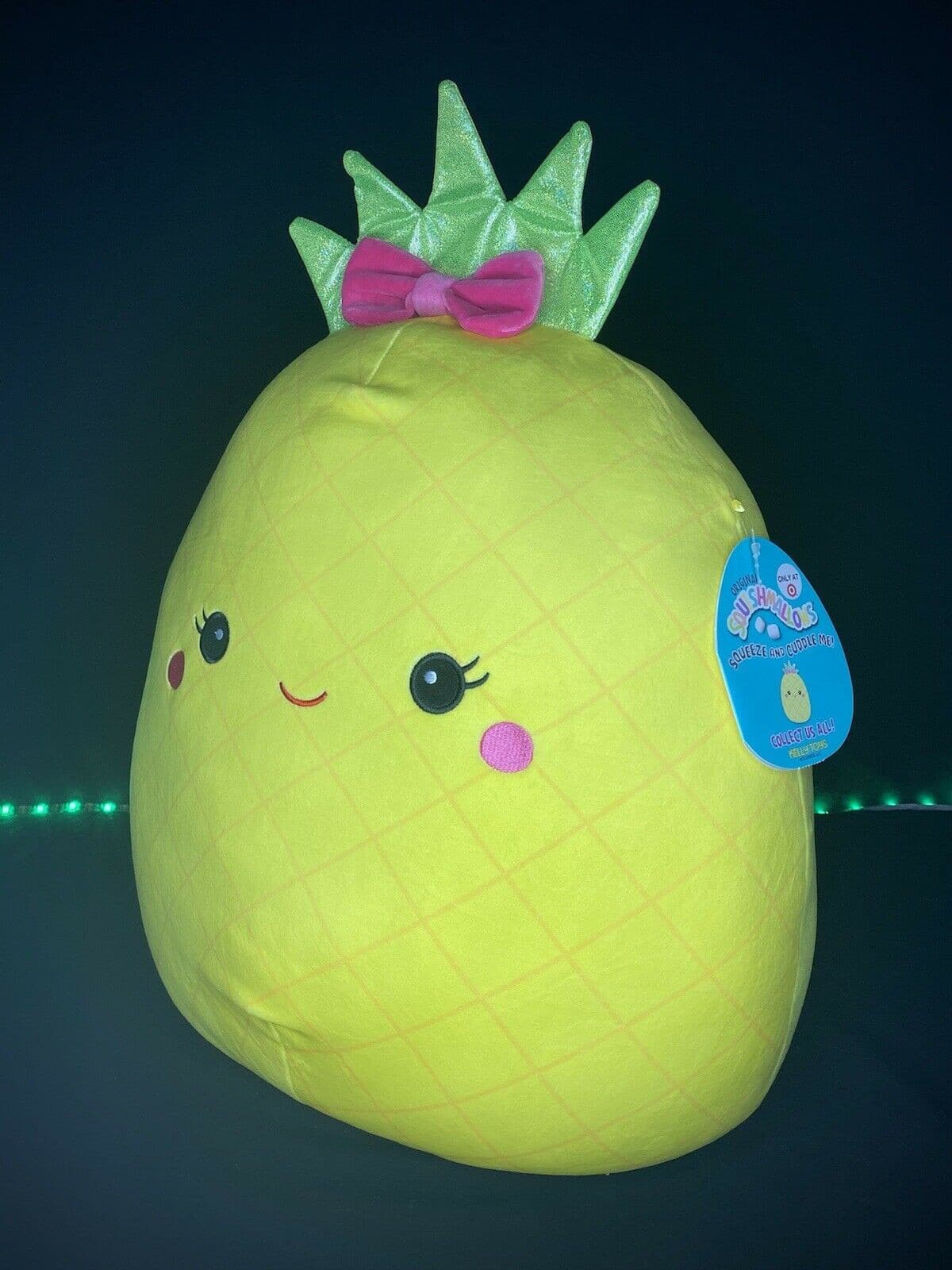 Squishmallows 16” Maui The Big Yellow Pineapple Target EXCLUSIVE w/Pink Bow NWT | Sweet Magnolia Charms.