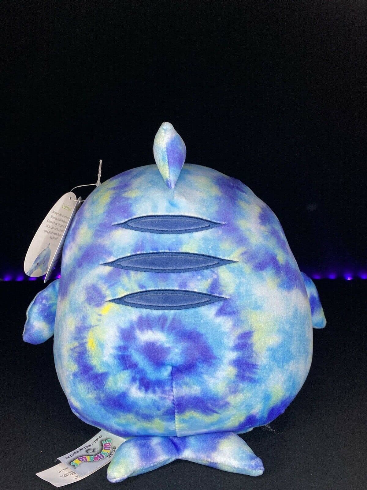 Squishmallow Luther Tiger Shark Tie Dye 8" Kellytoy 2021 NWT HTF AUTHENTIC | Sweet Magnolia Charms.