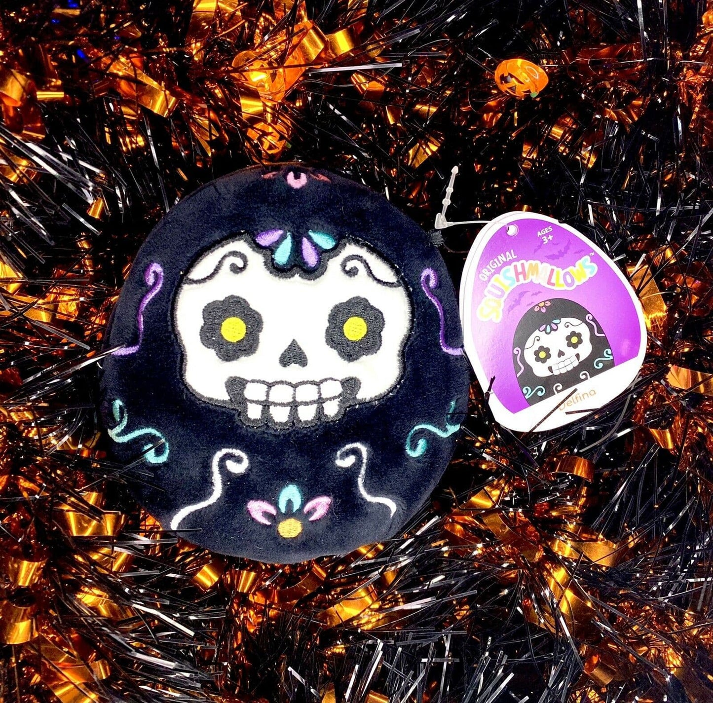 Squishmallow 4.5" Delfina the Sugar Skull | Sweet Magnolia Charms.