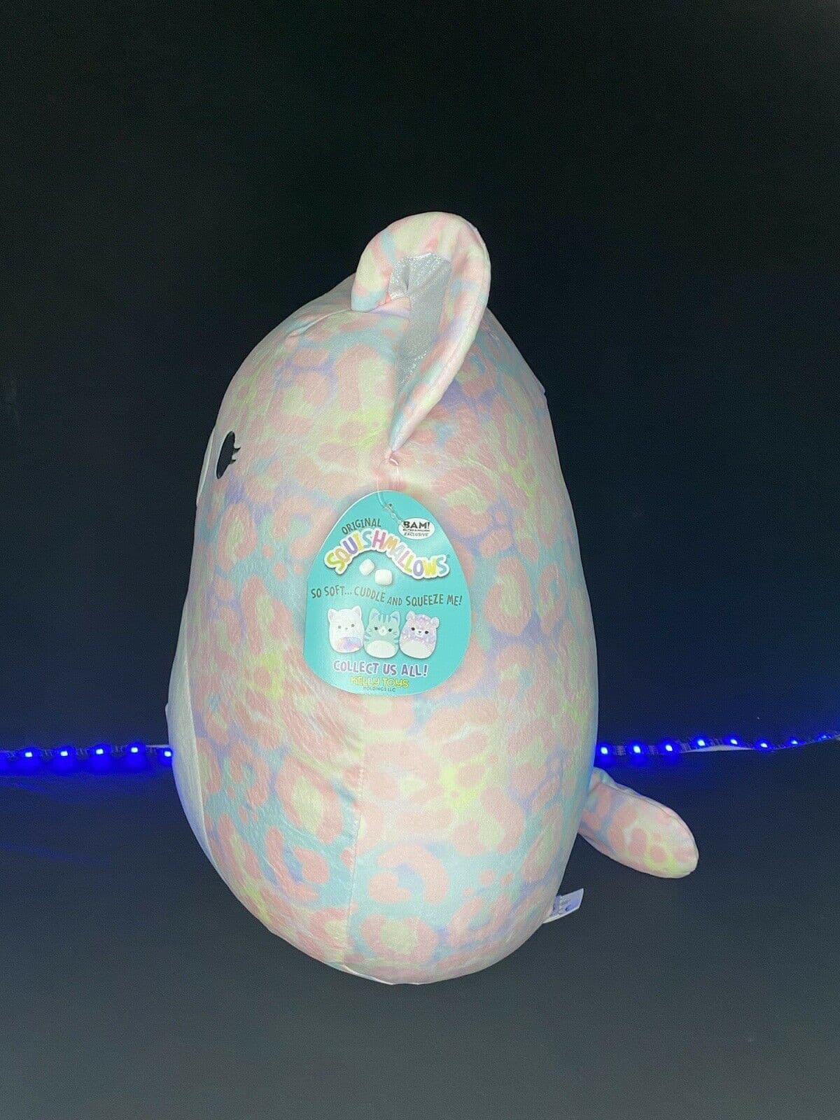 SQUISHMALLOW EFFIE the 16" pink purple Leopard BAM exclusive NWT HTF | Sweet Magnolia Charms.
