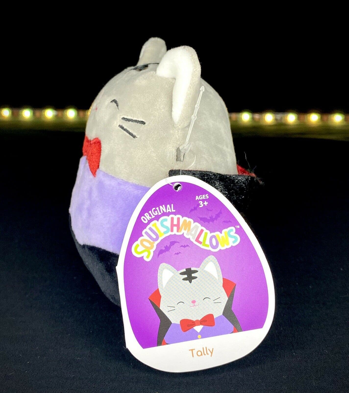 Squishmallow Tally The Gray Vampire Cat 4.5” NWT Halloween Plush Super Cute Mini | Sweet Magnolia Charms.