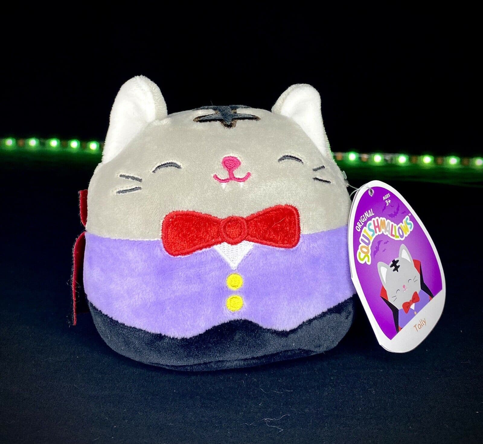 Squishmallow Tally The Gray Vampire Cat 4.5” NWT Halloween Plush Super Cute Mini | Sweet Magnolia Charms.