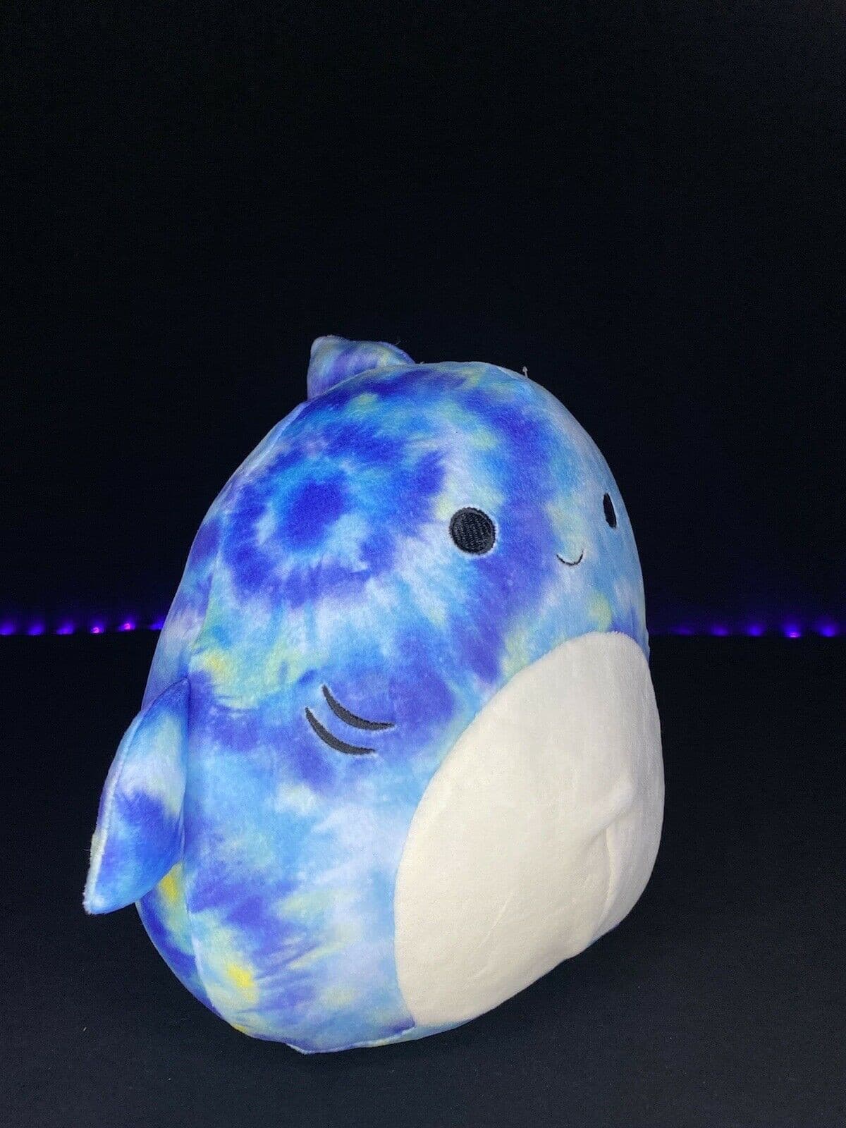Squishmallow Luther Tiger Shark Tie Dye 8" Kellytoy 2021 NWT HTF AUTHENTIC | Sweet Magnolia Charms.