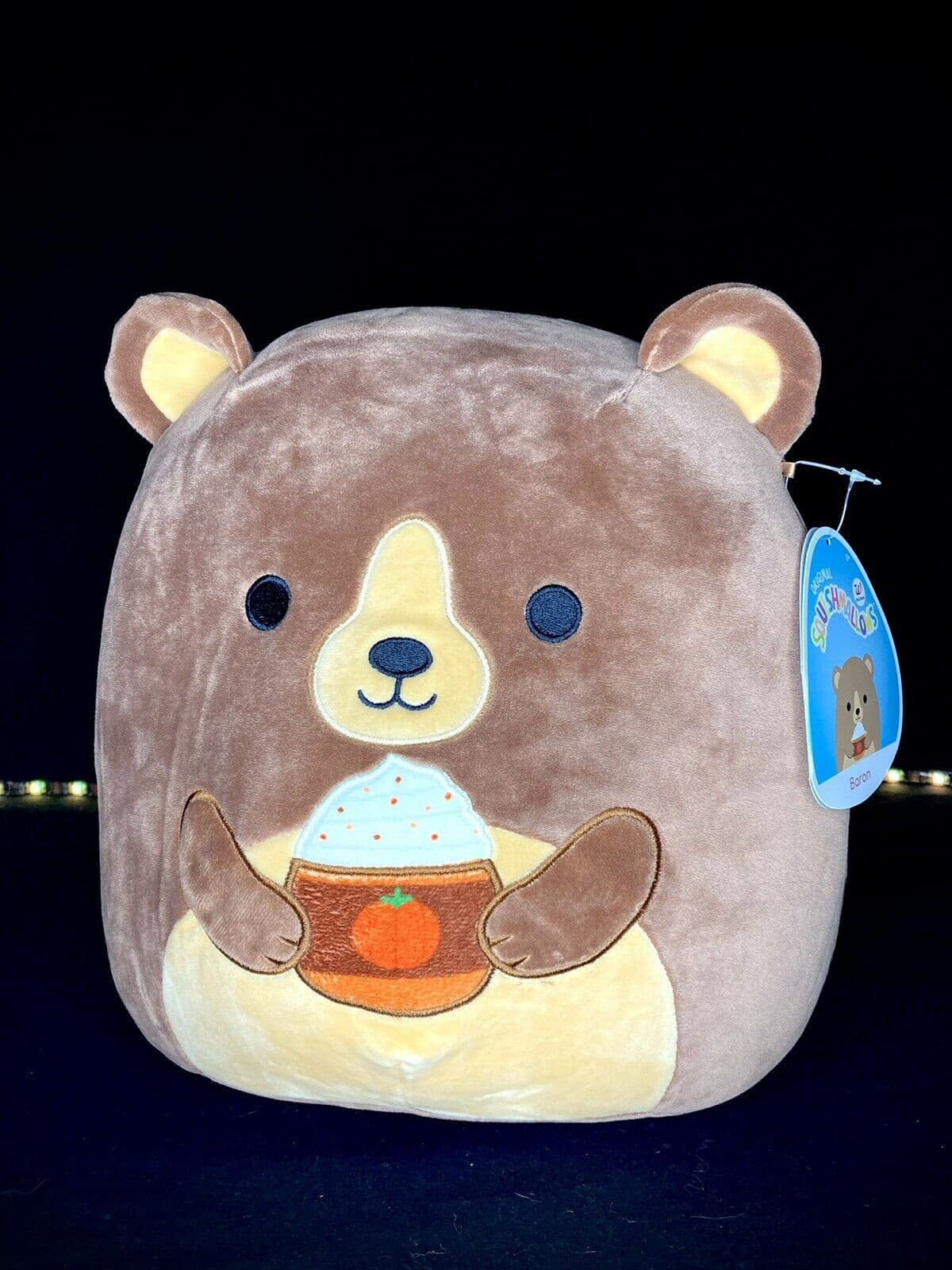 Squishmallow 11" Baron Pumpkin Spice Latte Bear | Sweet Magnolia Charms.