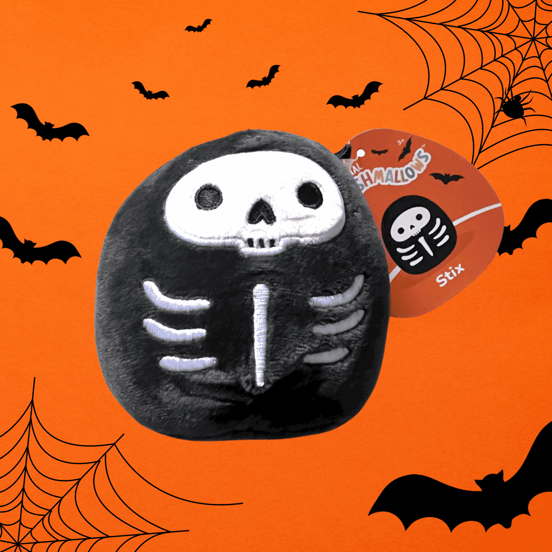 Squishmallow 4” Stix the Skeleton.