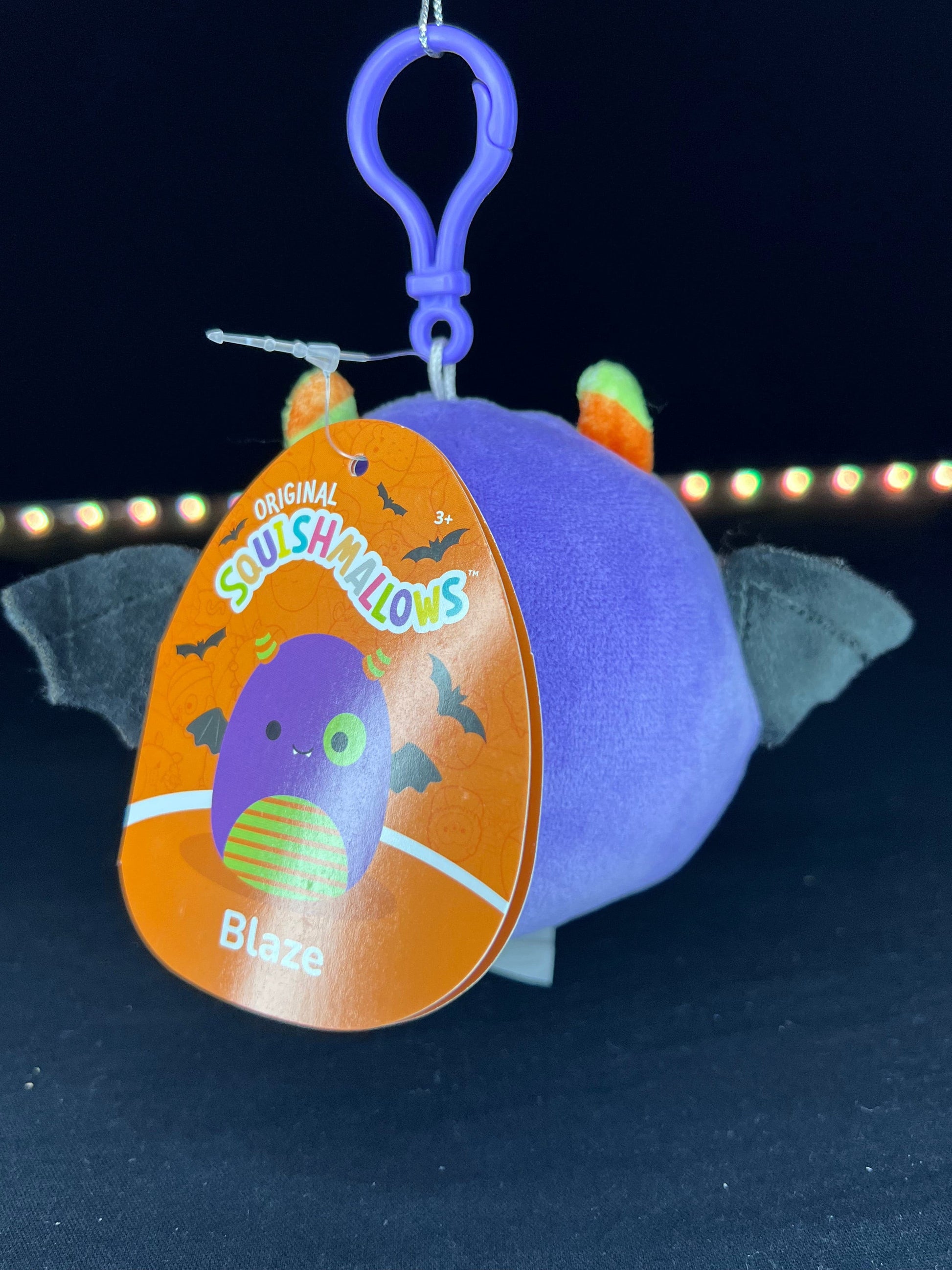 Squishmallow 3.5” Blaze the Bat Clip On.