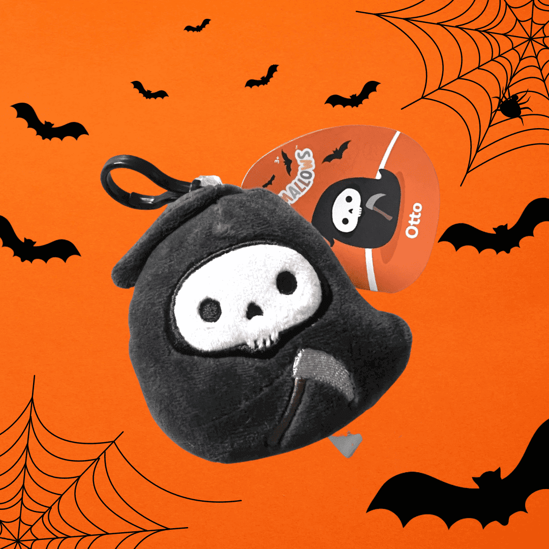 Squishmallow 3.5" Clip Otto the Grim Reaper.