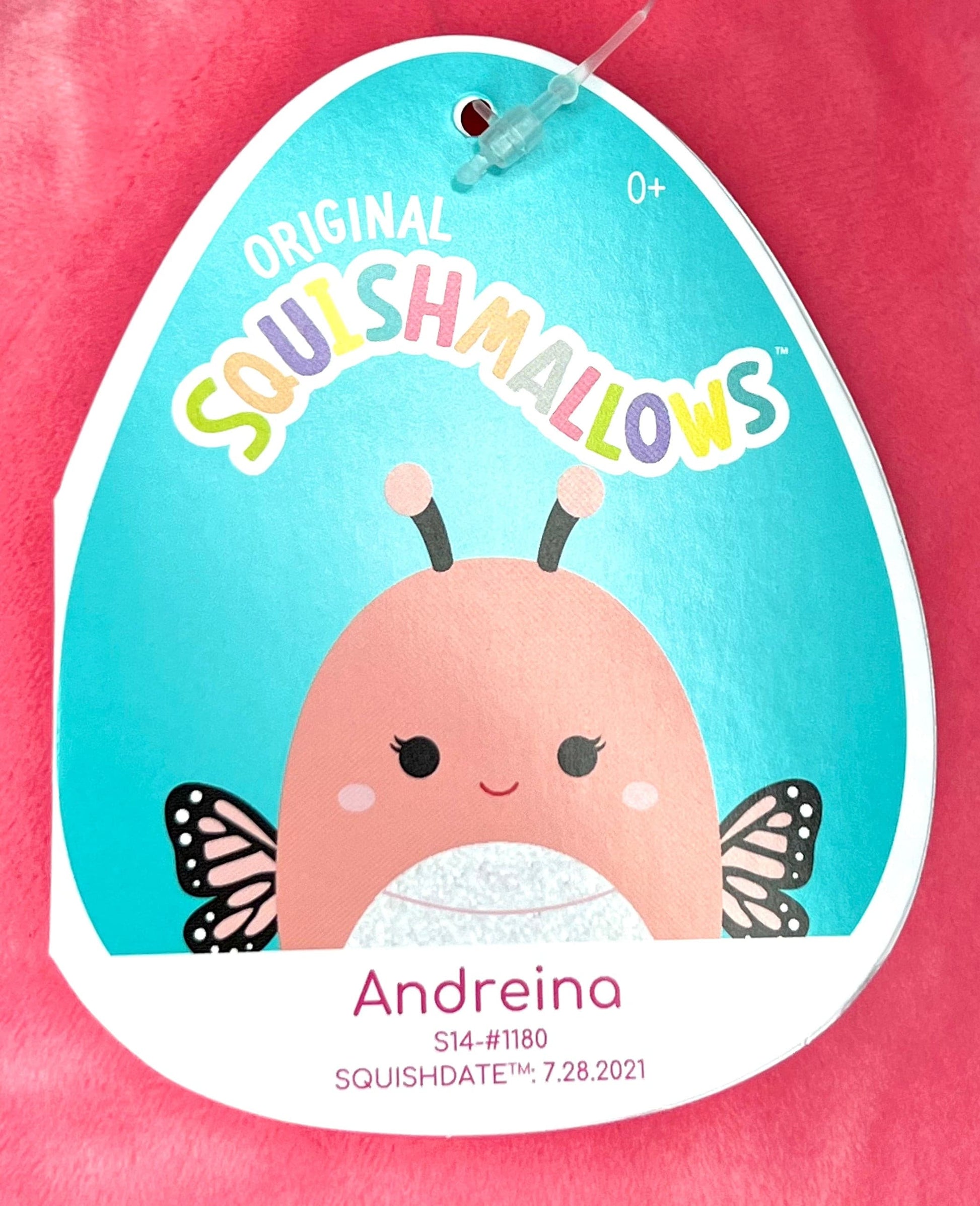 Squishmallow 14” Andreina the Pink Butterfly.