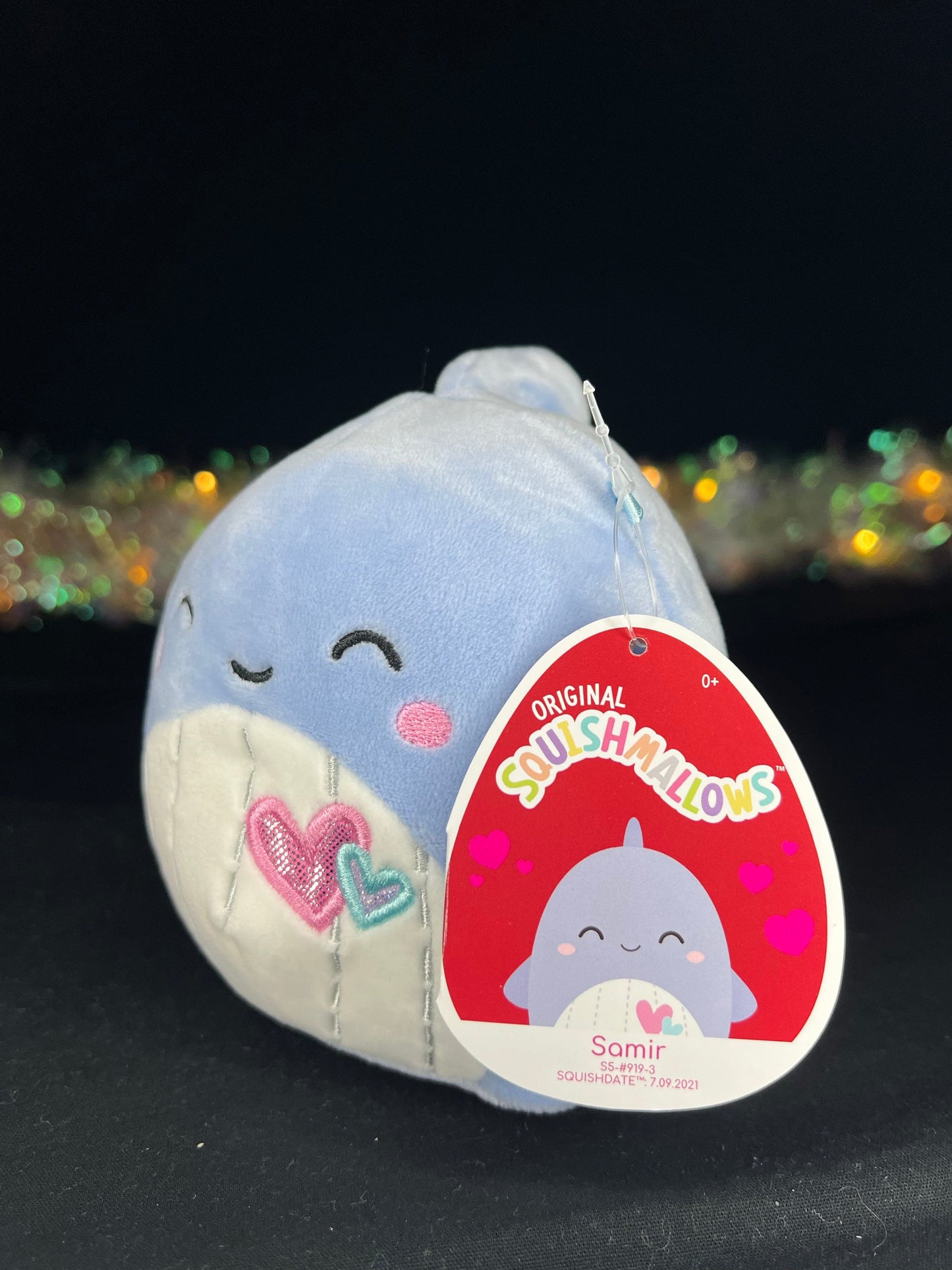 Squishmallow 5” Samir the Whale with Hearts Plush | Sweet Magnolia Charms.