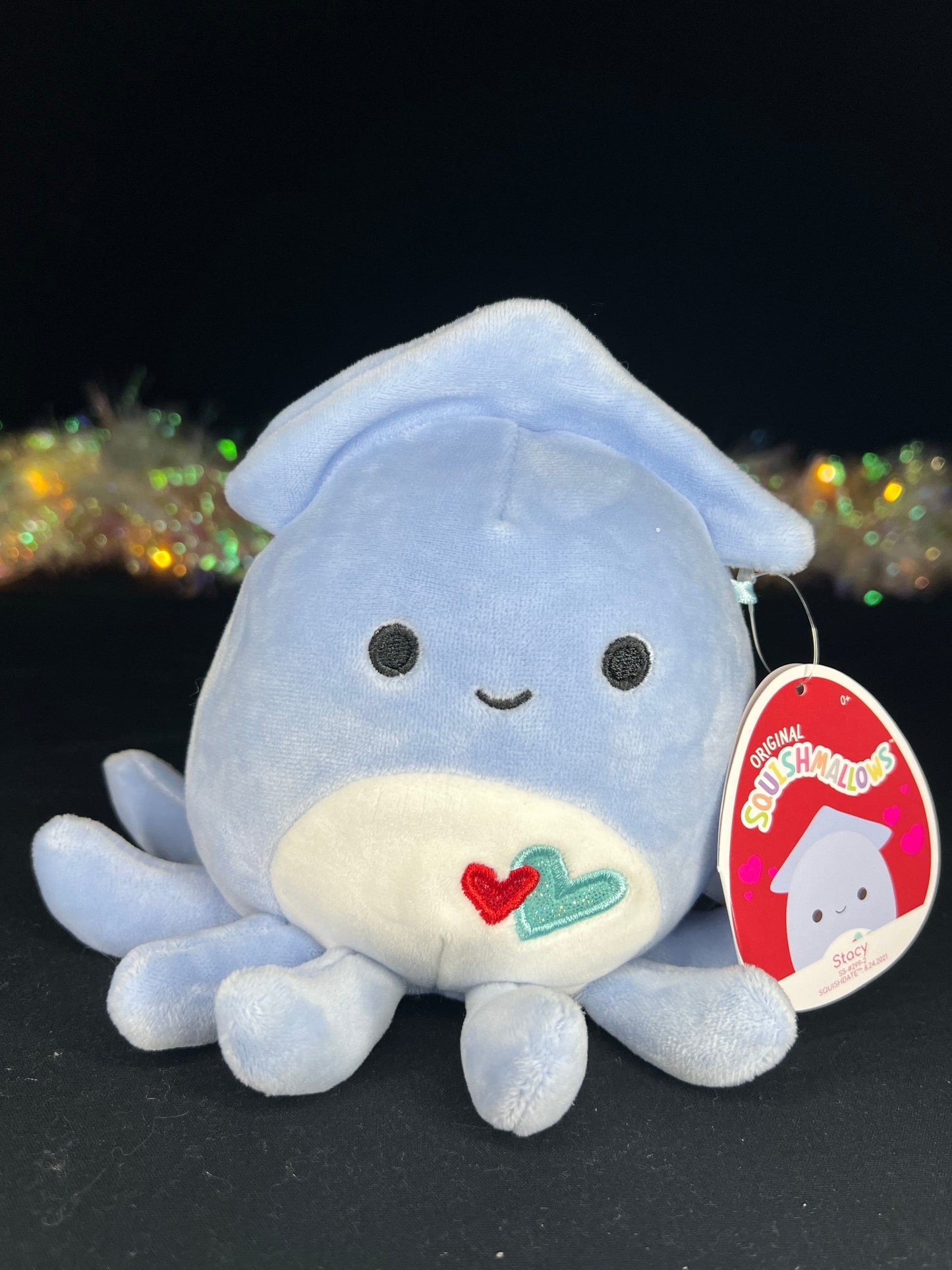 Squishmallow 5” Stacy the Squid with Hearts Plush | Sweet Magnolia Charms.