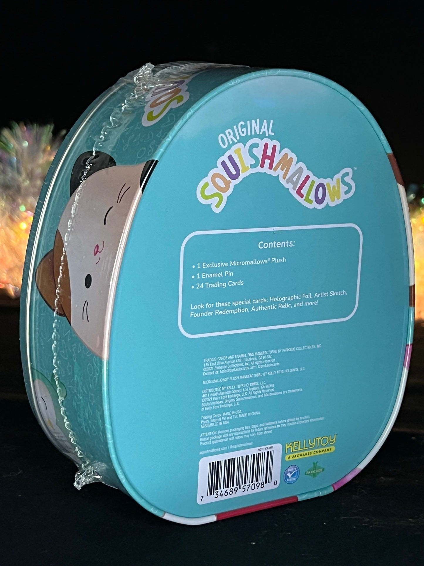 Squishmallow Collector’s Tin: Connor the Cow Sweet Magnolia Charms