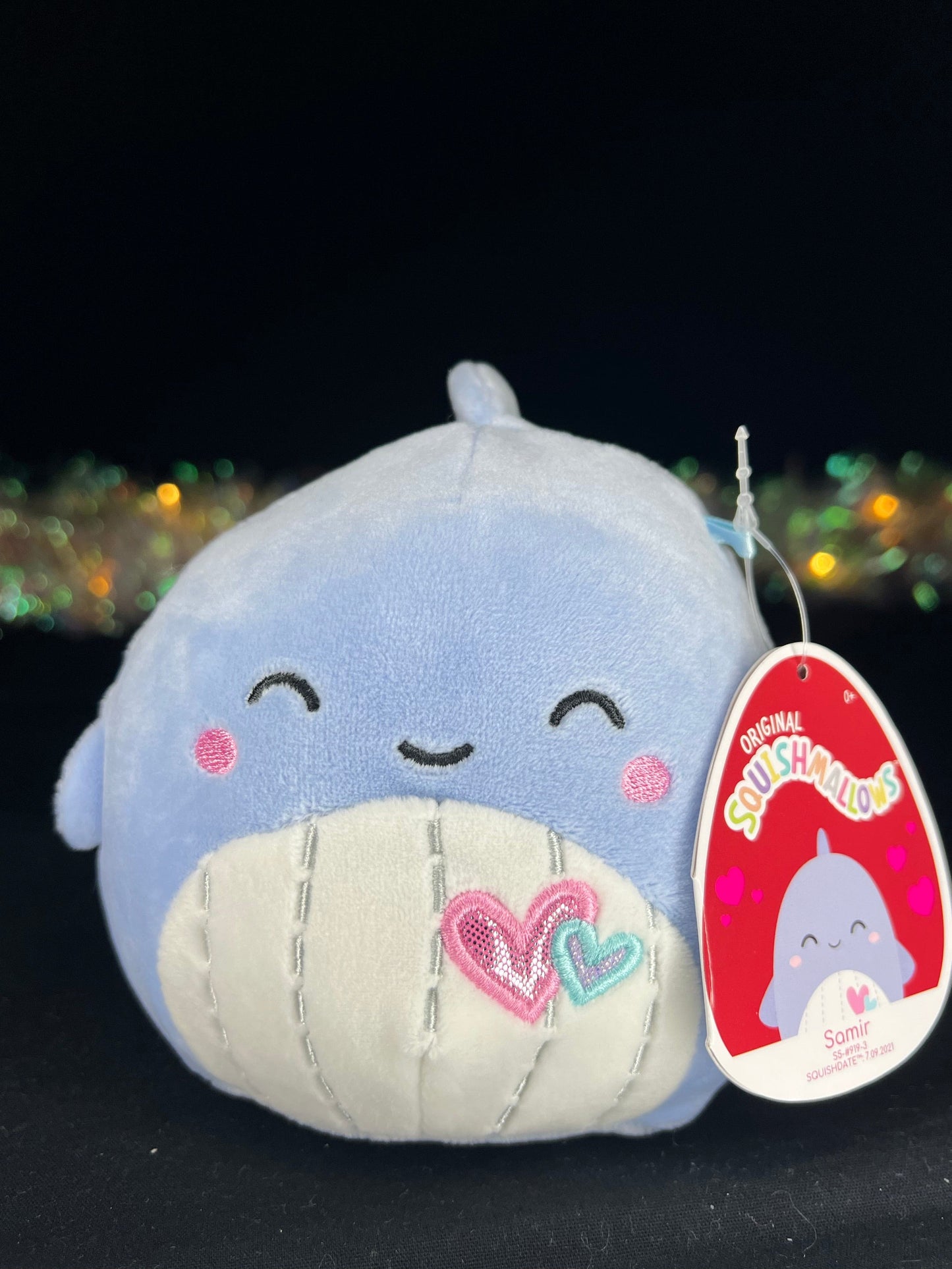 Squishmallow 5” Samir the Whale with Hearts Plush | Sweet Magnolia Charms.