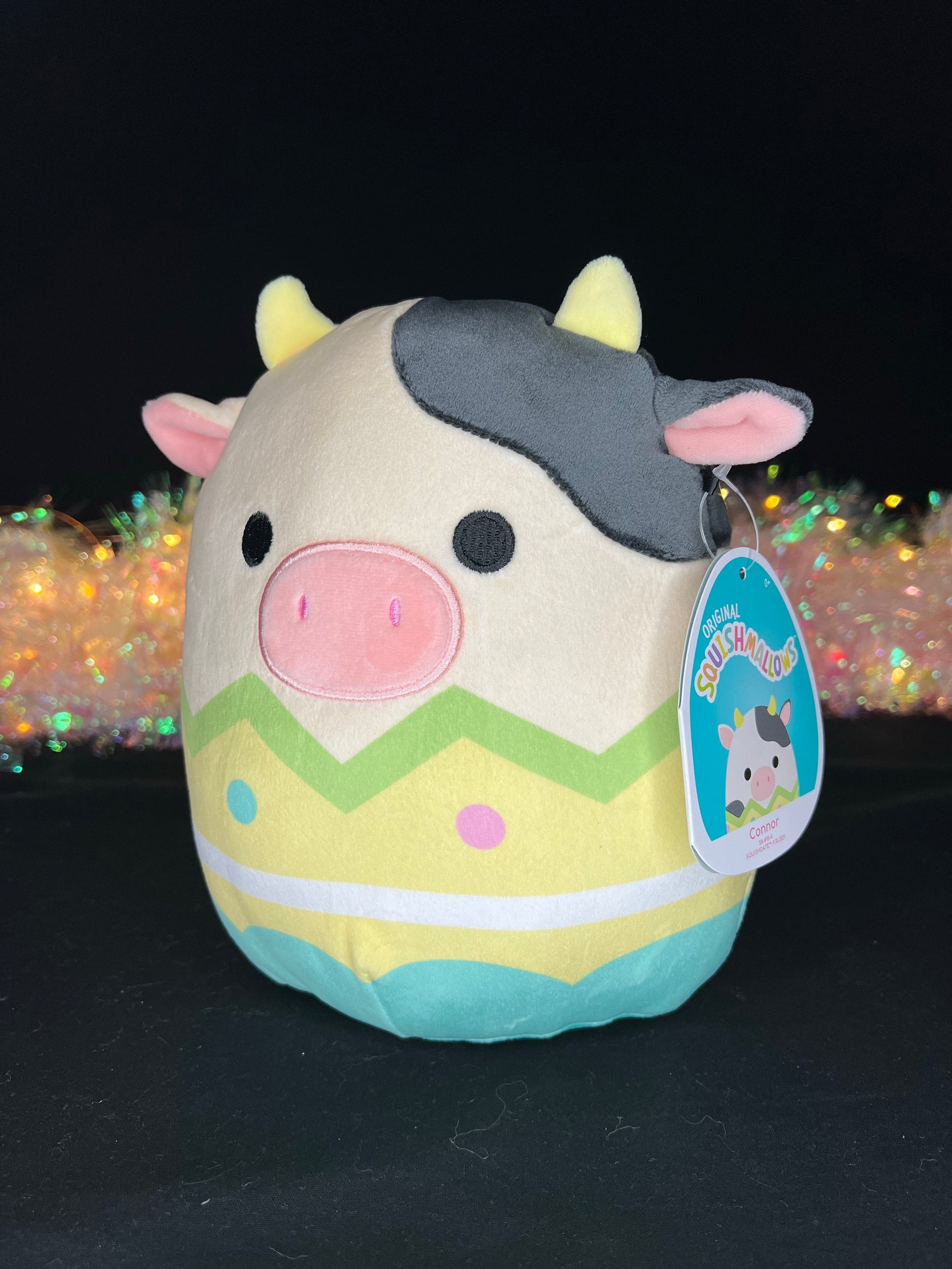 Squishmallow 8” Connor the Easter Cow.
