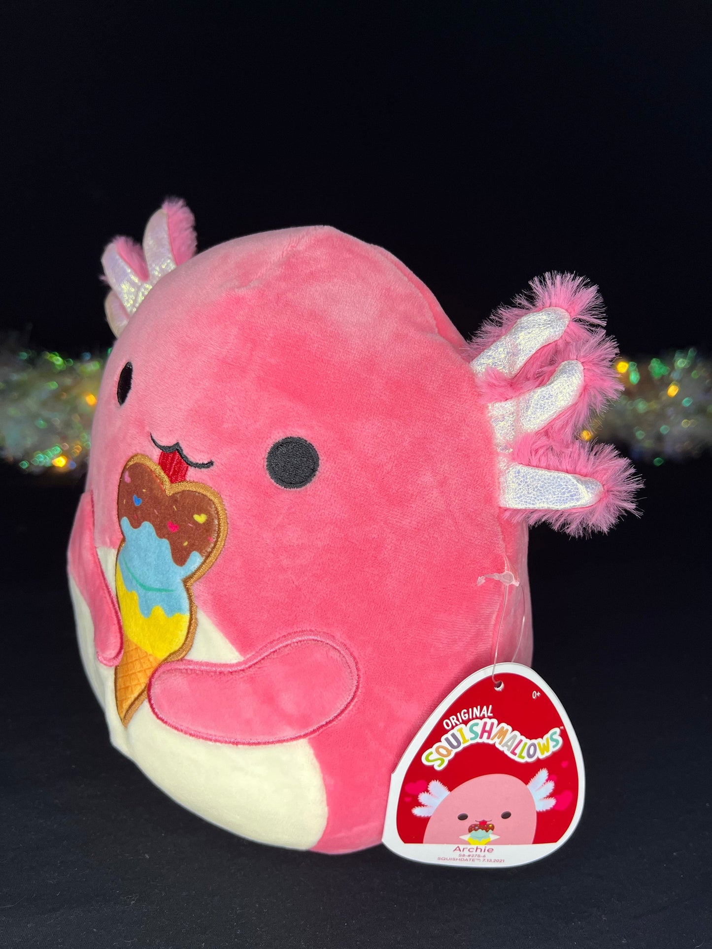 Squishmallow 8” Archie the Axolotl with Ice Cream | Sweet Magnolia Charms.