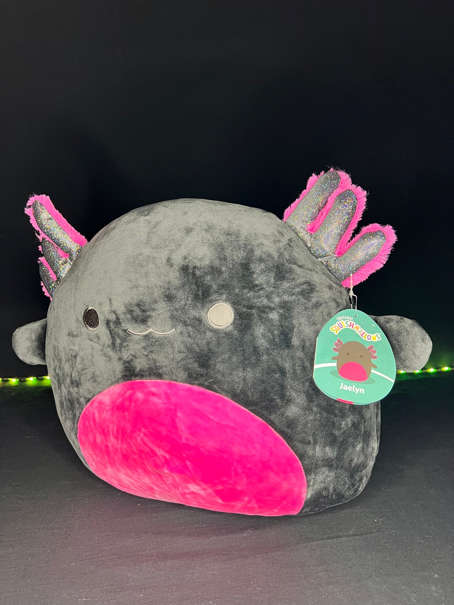 Squishmallow 14” Jaelyn the Black Pink Axolotl