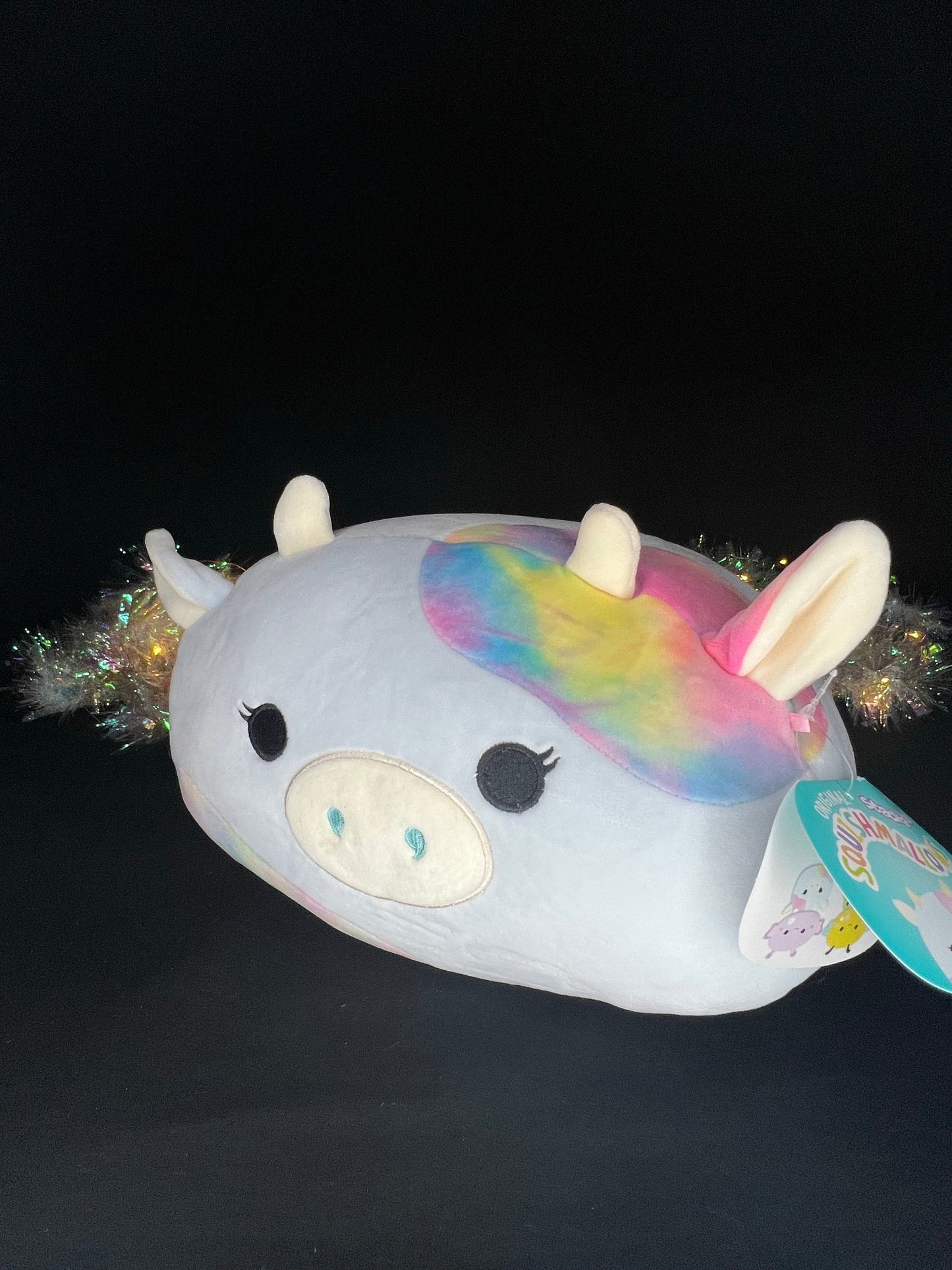 Squishmallow 12” Caedia the Cow Stackable Plush.