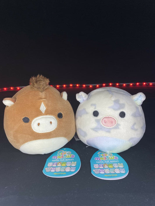 Squishmallow 5” Flipamallow Harry The Horse Into Rosie The Spotted Pig NWT | Sweet Magnolia Charms.
