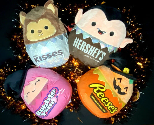 Squishmallow 8" SET Hershey Special Edition Characters Vlad, Wexla, Wade, And Paige! | Sweet Magnolia Charms.