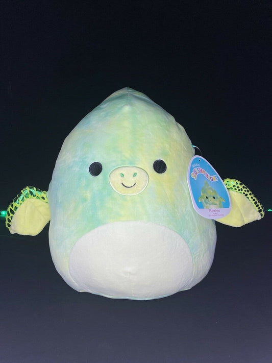 Squishmallow Fletcher The Pterodactyl 12” Green Tye Dye Dinosaur NWT HTF | Sweet Magnolia Charms.