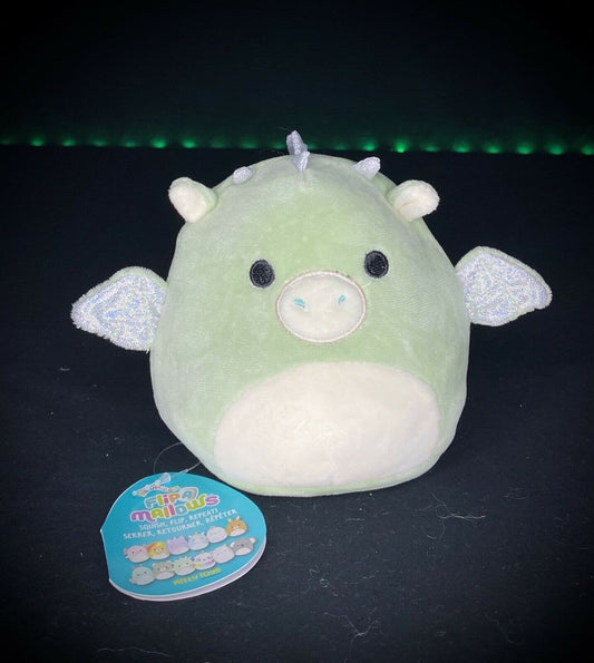 Squishmallows 5" Flipamallow Courtney the Cat AND Miles the Dragon - REVERSIBLE! | Sweet Magnolia Charms.
