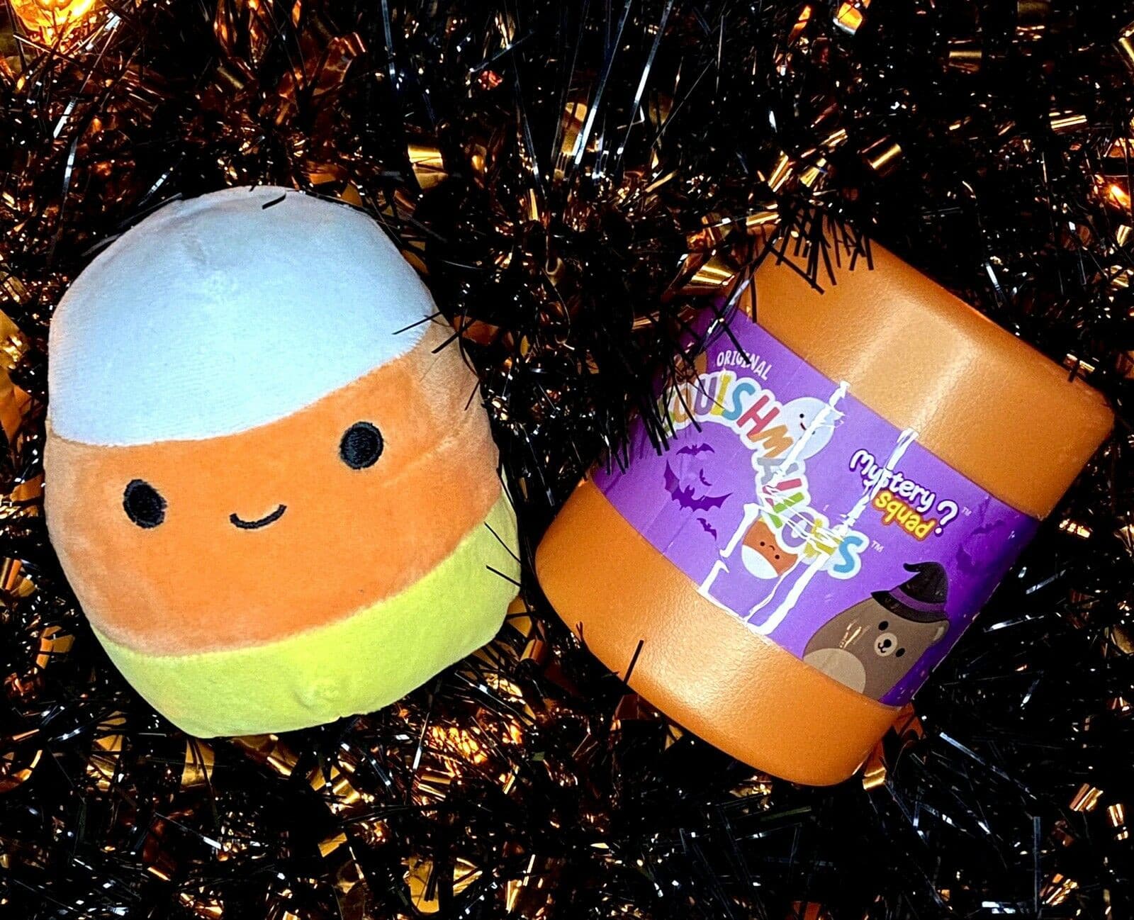 Squishmallow 4" Halloween Mystery Capsule Canon Candy Corn 4” | Sweet Magnolia Charms.