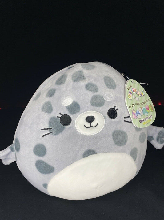 Squishmallow 8” Isis the Gray Spotted Seal | Sweet Magnolia Charms.