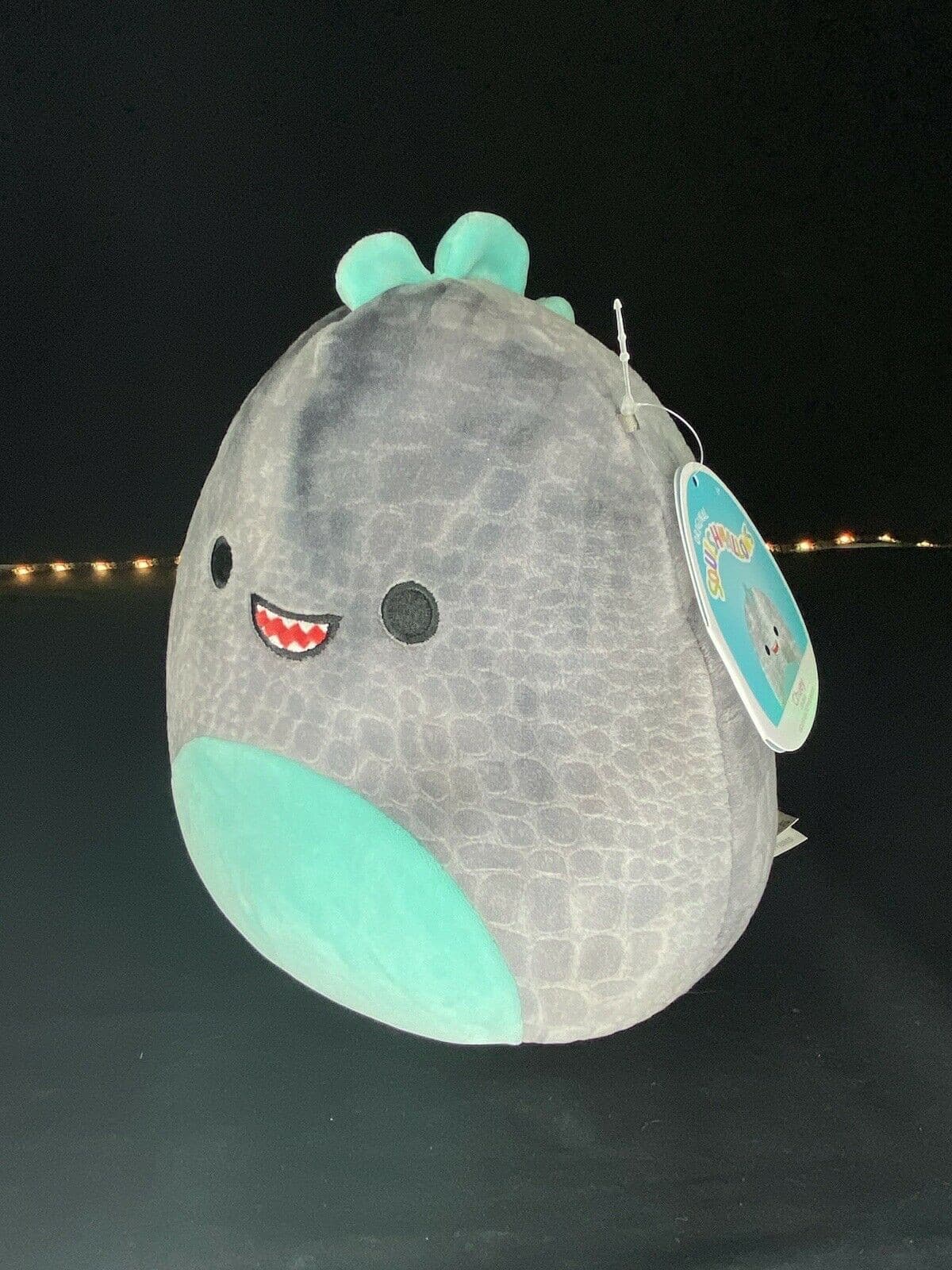 Squishmallow Chuey 8" T-REX Gray Scaled Teal Dinosaur Plush NWT 2021 Kellytoy | Sweet Magnolia Charms.