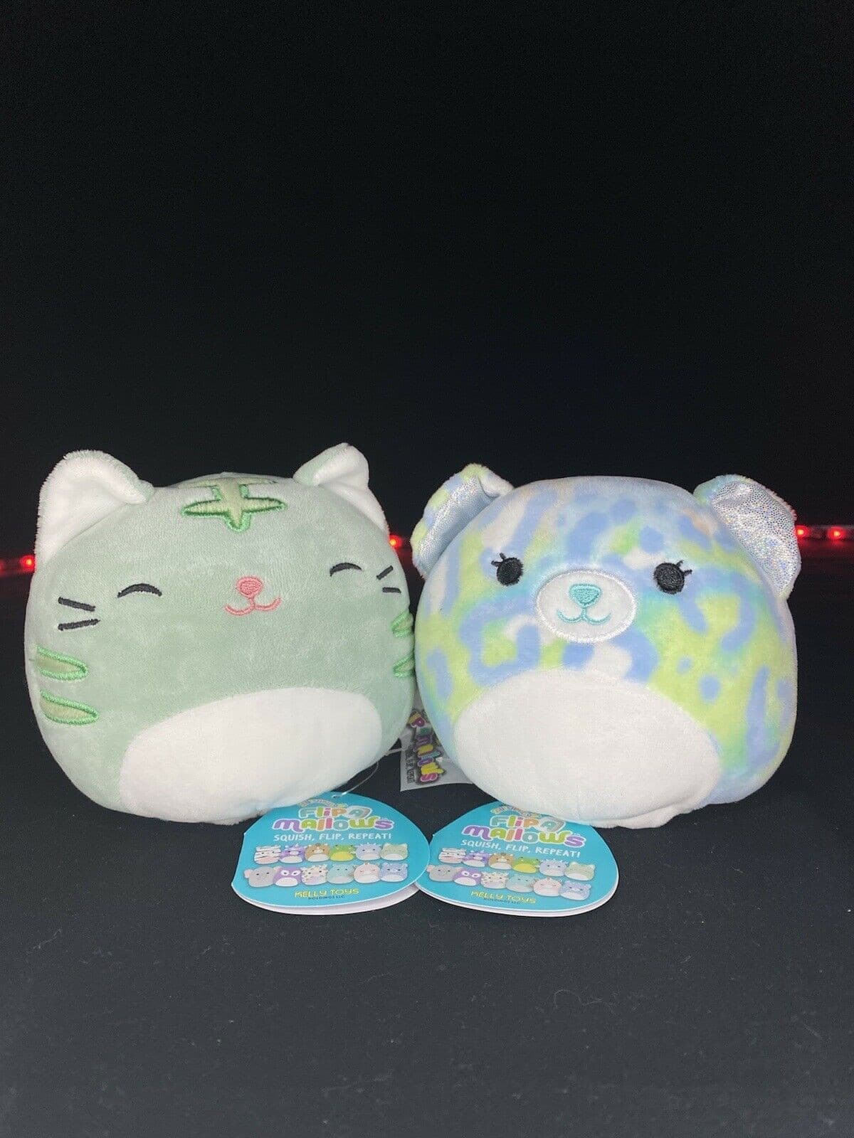 Squishmallow 5" FlipaMallow Chase Cat & Lindsay Cheetah RARE NWT REVERSIBLE | Sweet Magnolia Charms.