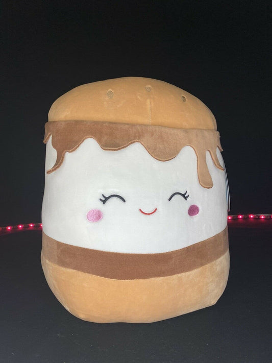 Squishmallow Carmelita 12" S'mores Squishmallow Kellytoy Stuffed Plush NWT HTF | Sweet Magnolia Charms.