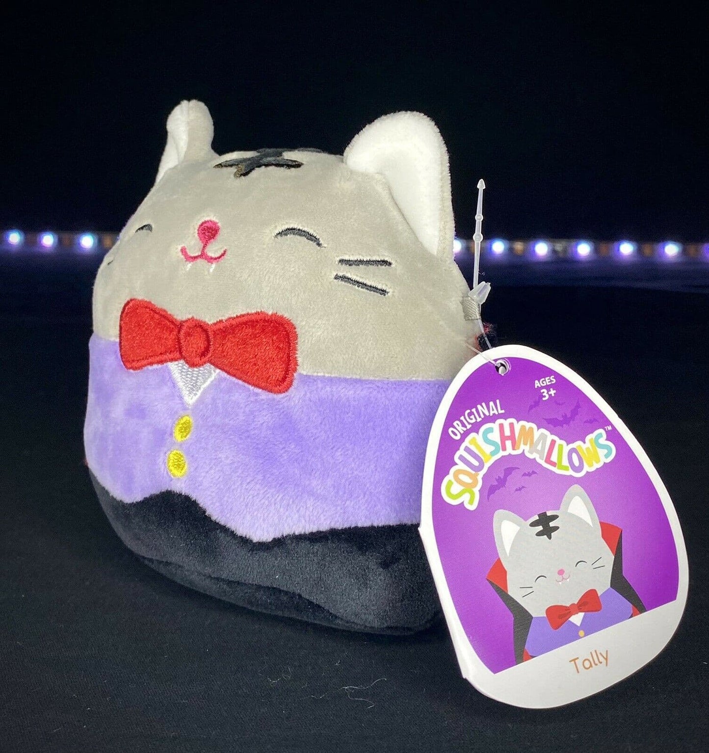 Squishmallow Tally The Gray Vampire Cat 4.5” NWT Halloween Plush Super Cute Mini | Sweet Magnolia Charms.