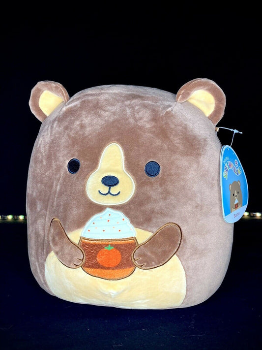 Squishmallow 11" Baron Pumpkin Spice Latte Bear | Sweet Magnolia Charms.