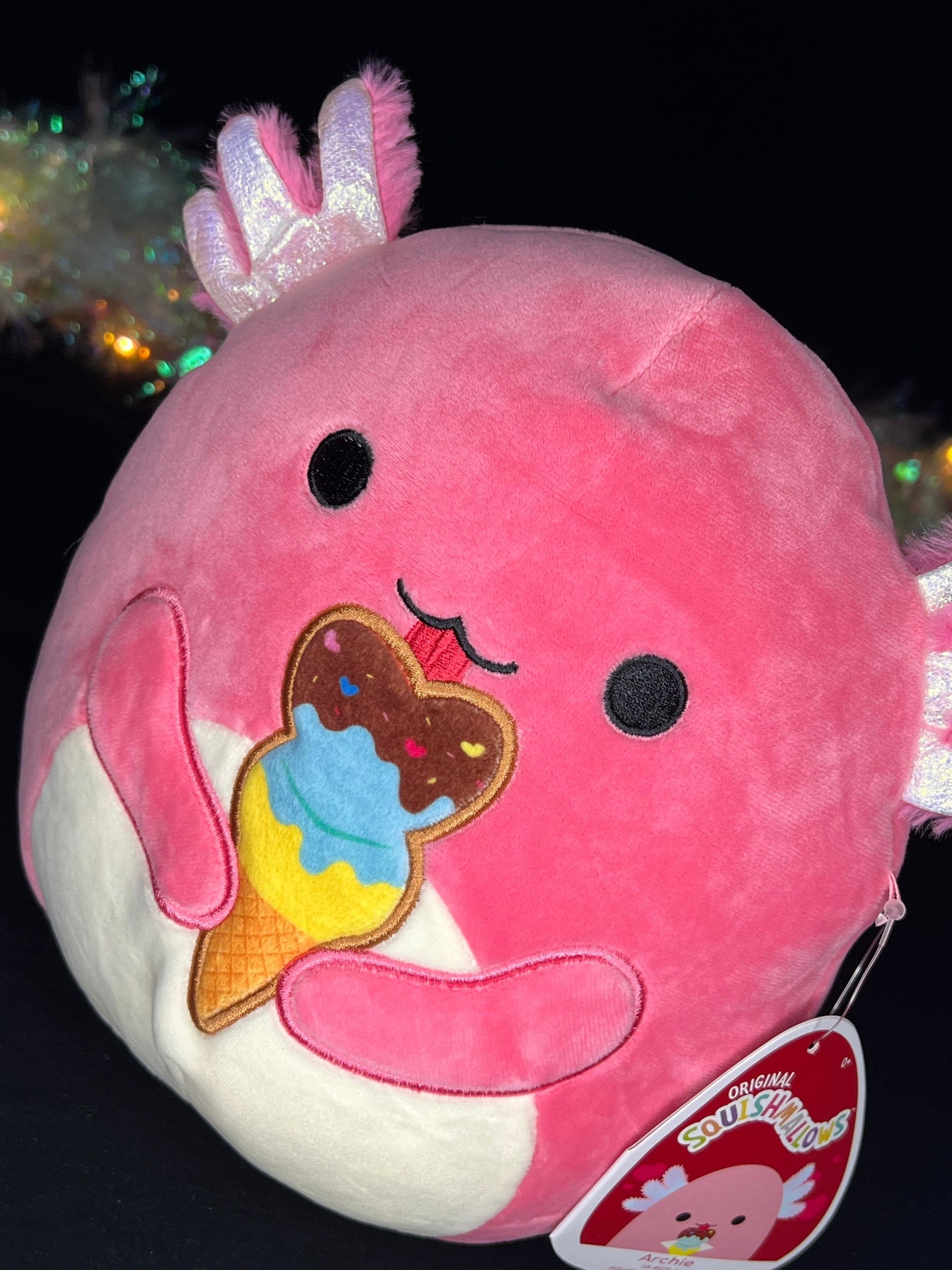Squishmallow 8” Archie the Axolotl with Ice Cream | Sweet Magnolia Charms.