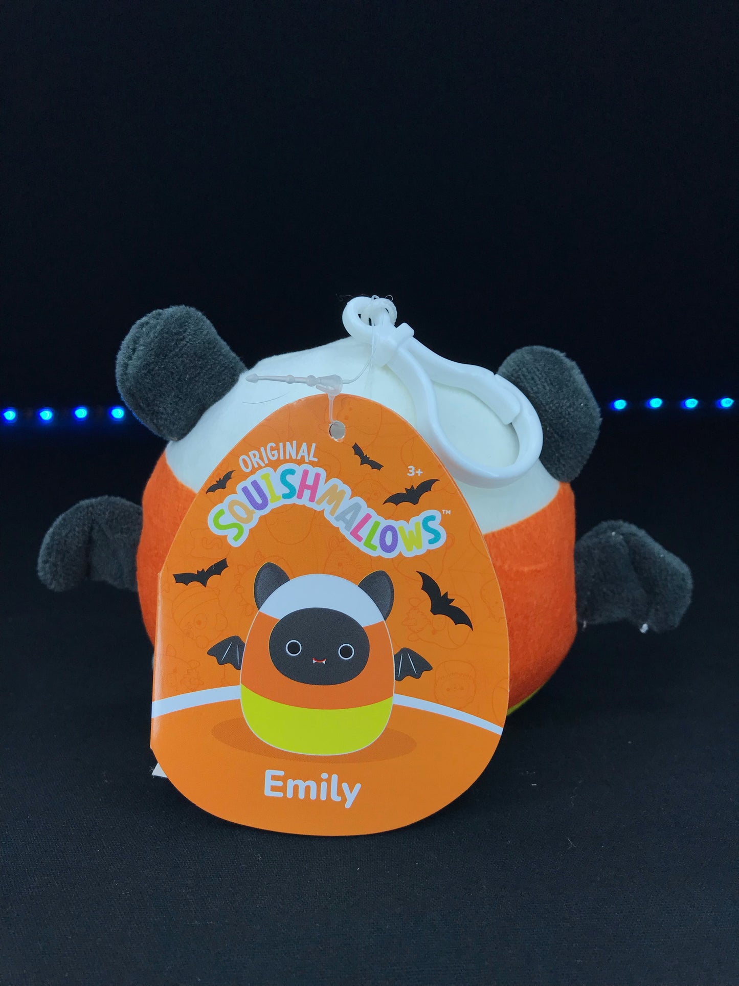Squishmallow 3.5” Emily the Candy Corn Bat Clip