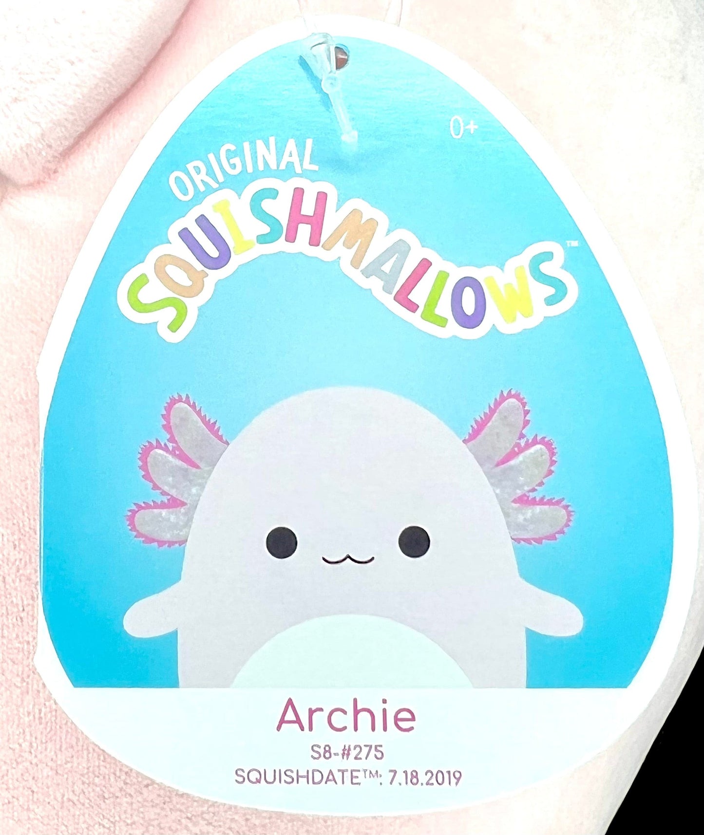 Squishmallow 8” Archie the Axolotl.