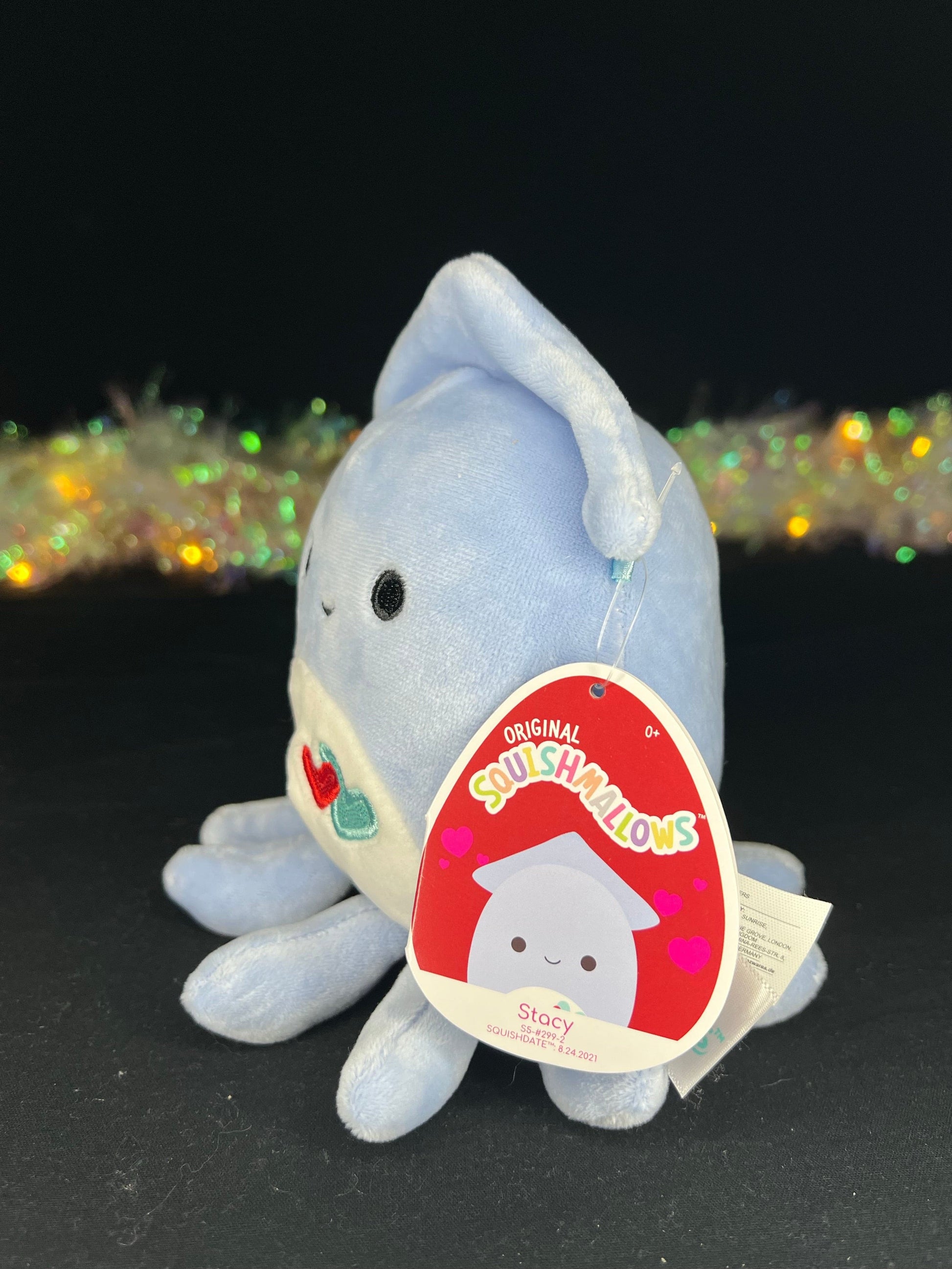 Squishmallow 5” Stacy the Squid with Hearts Plush | Sweet Magnolia Charms.