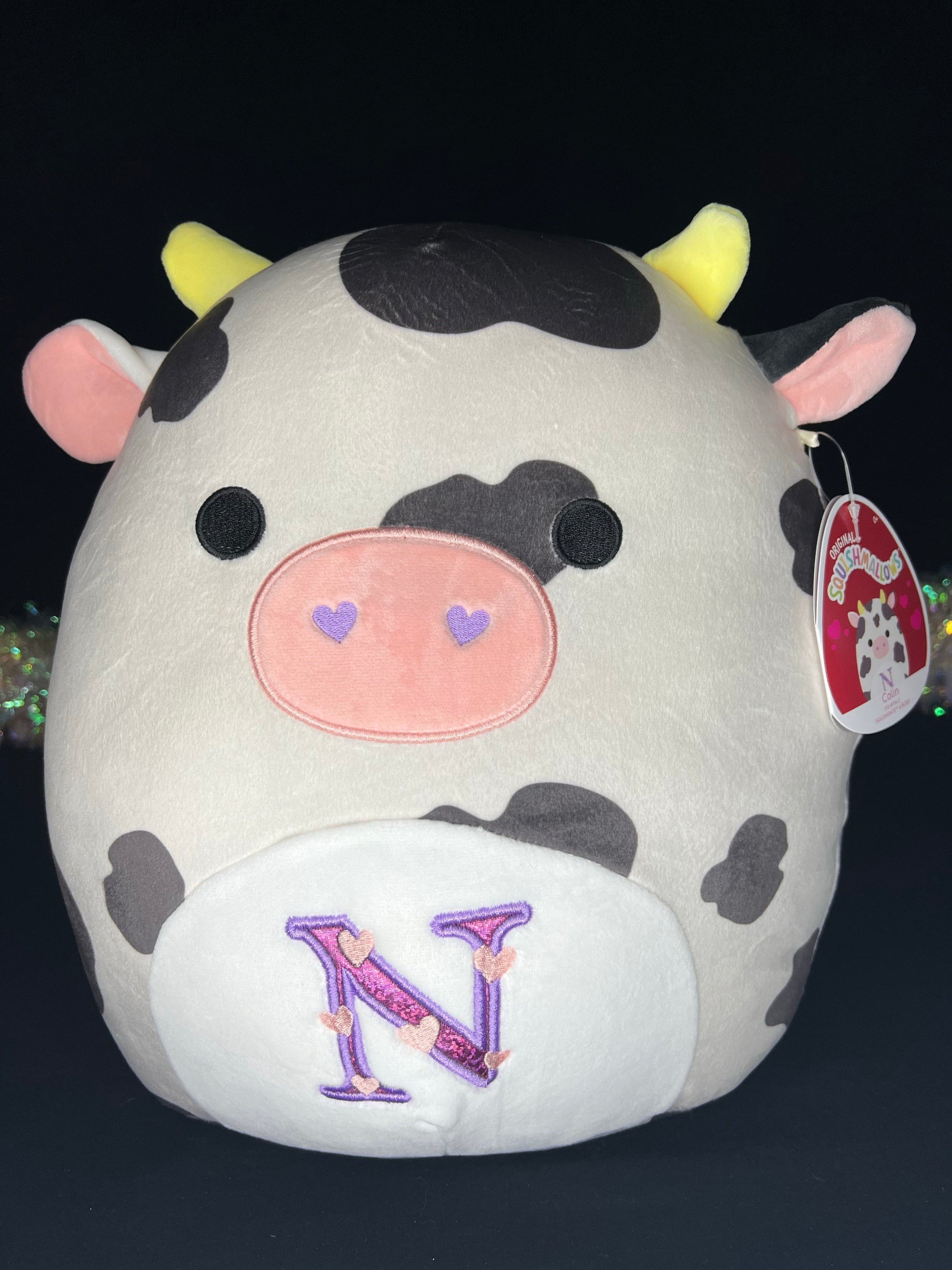 Squishmallow 12” Colin the Cow “Letter N” Plush | Sweet Magnolia Charms.