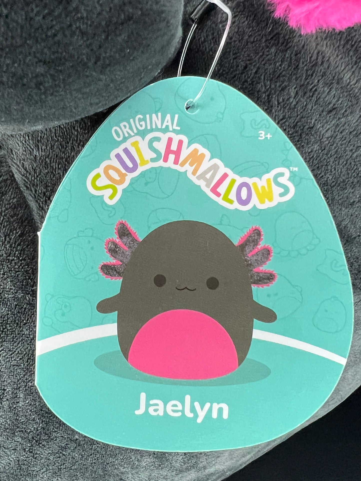 Squishmallow 14” Jaelyn the Black Pink Axolotl