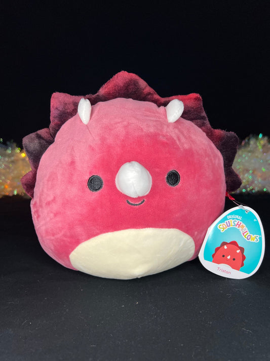 Squishmallow 8” Tristan the Red Triceratops Plush | Sweet Magnolia Charms.