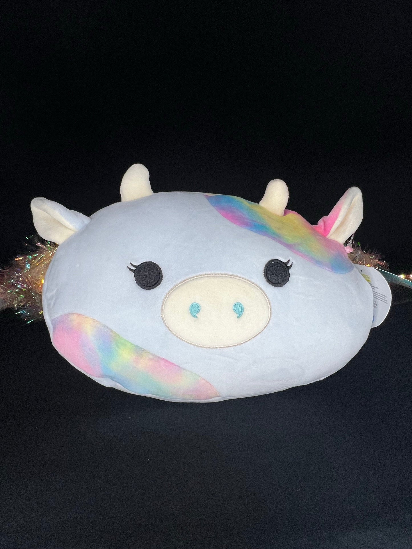 Squishmallow 12” Caedia the Cow Stackable Plush.