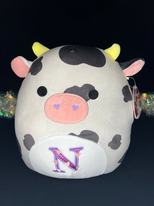 Squishmallow 12” Colin the Cow “Letter N” Plush | Sweet Magnolia Charms.