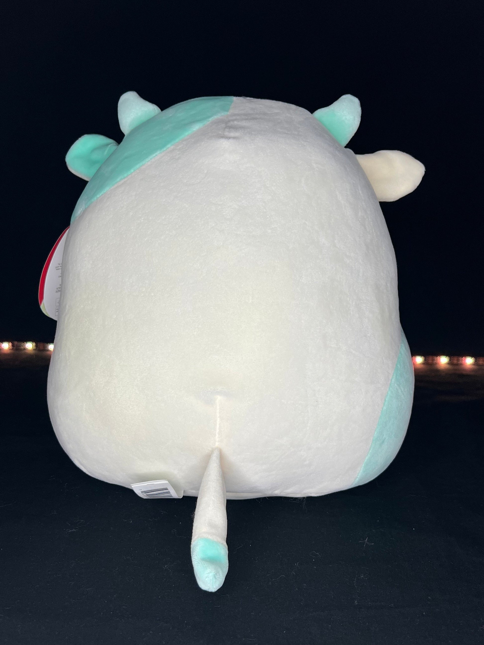 Squishmallow 11” Belana the Cow with Green Bandana.