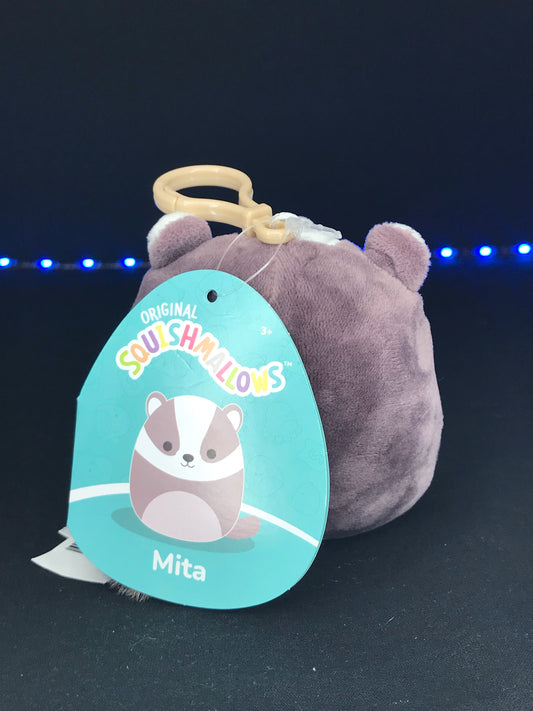 Squishmallow 3.5" Mita the Badger Clip