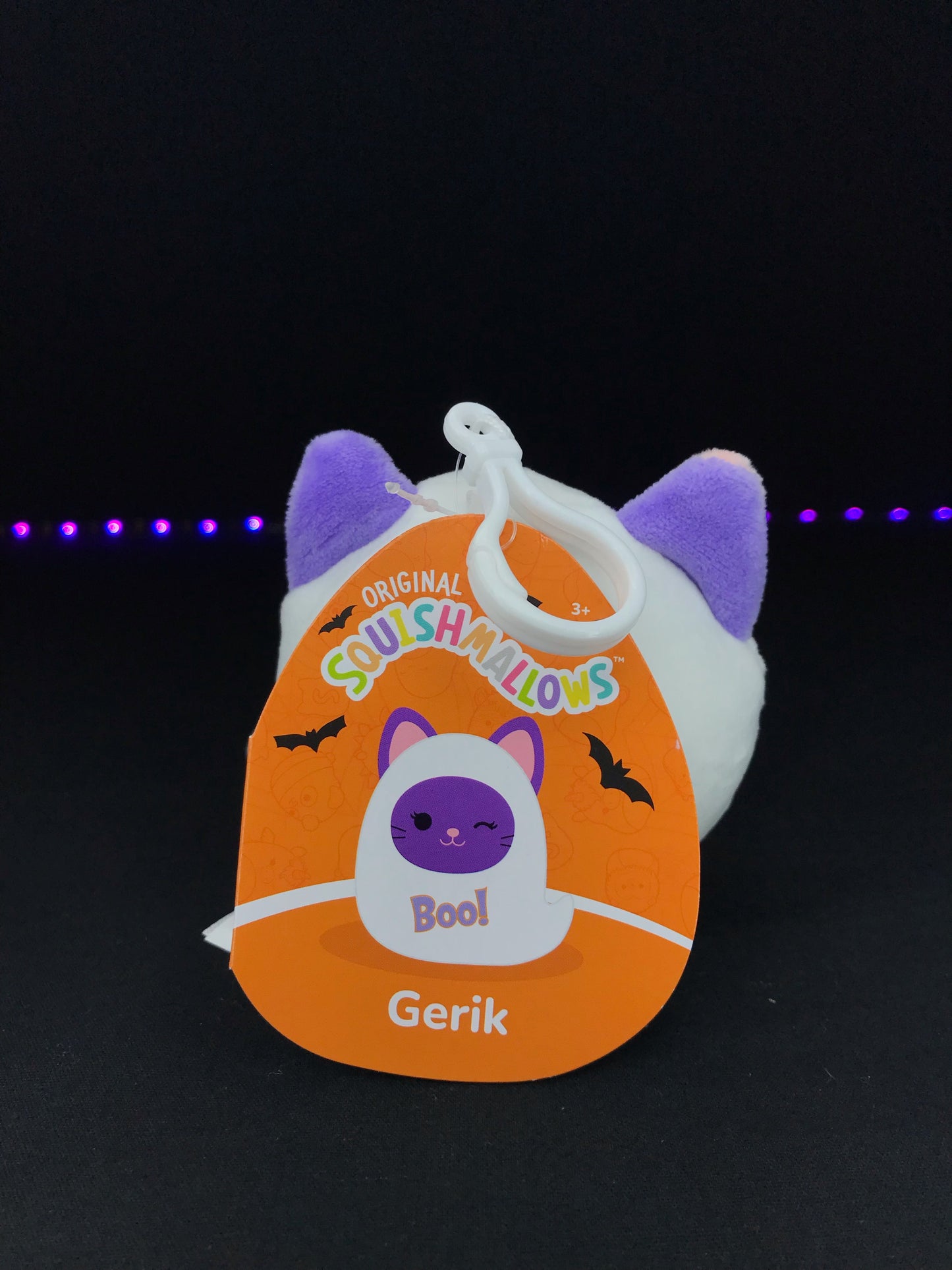 Squishmallow 3.5” Gerik the Ghost Cat Clip