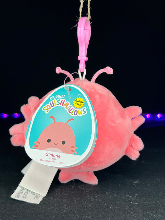 Squishmallow 3.5" Simone the Shrimp Clip