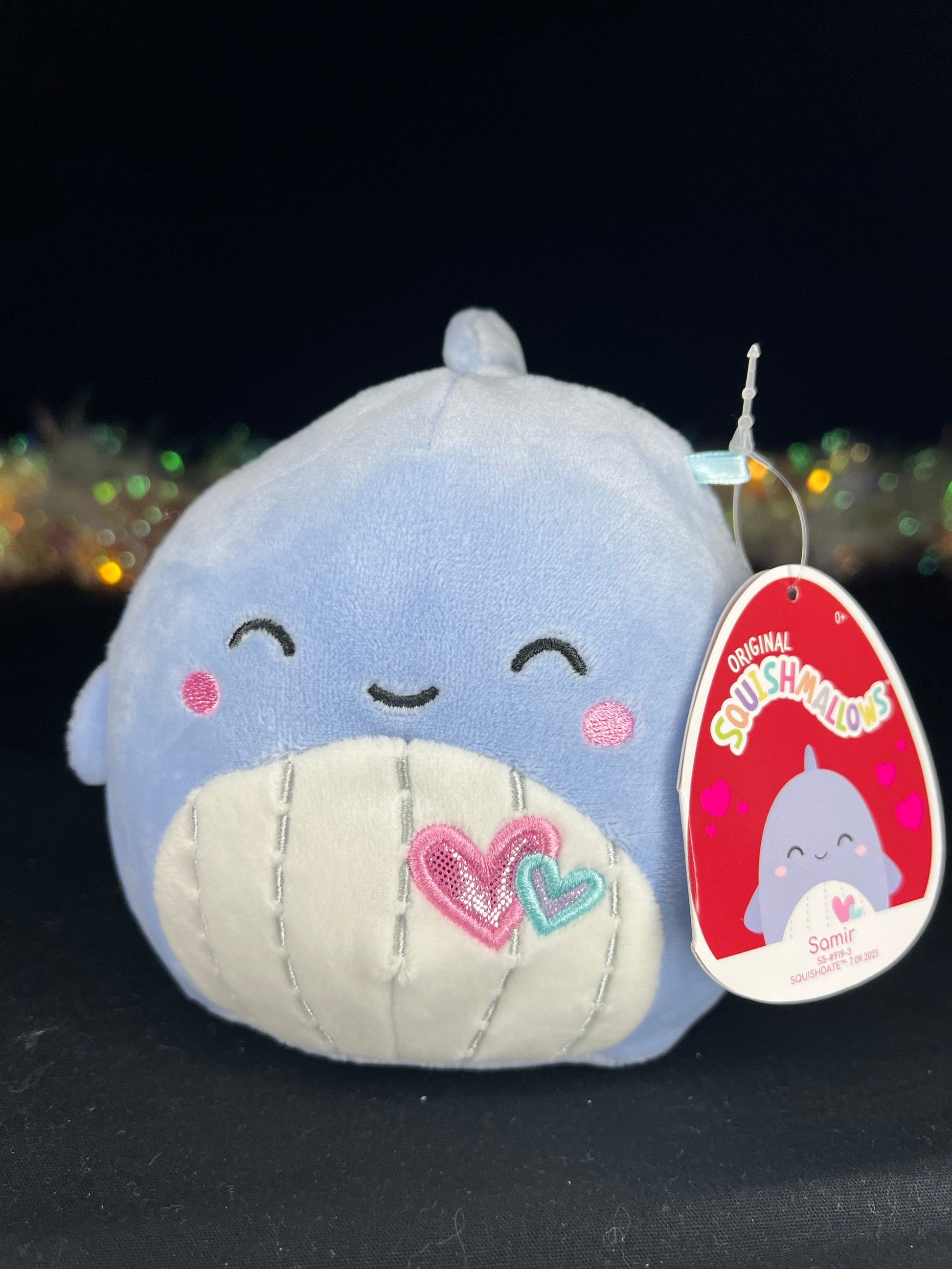 Squishmallow 5” Samir the Whale with Hearts Plush | Sweet Magnolia Charms.
