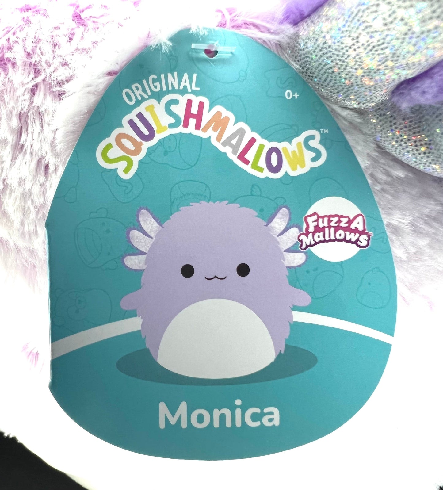 Squishmallow Fuzzy 12” Monica the Axolotl.